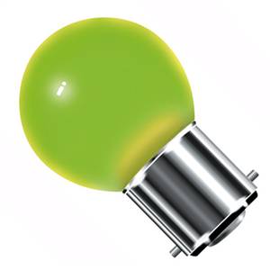 LED Golf Ball 1w Ba22d/BC 240v Calex Green Light Bulb