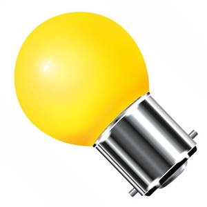 Golf Ball 15w Ba22d/BC 240v Yellow Light Bulb - 45mm