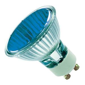 GE Lighting 240v 50w GU10 PAR16 50mm 25ø Blue Aluminium Reflector Bulb.