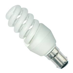 PLSP 9w 240v Ba15d/SBC Bell Extra Warmwhite/827 Electronic Spiral Energy Saving Light Bulb - 04908