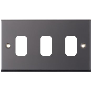 Selectric 7M-Pro GRID360 Black Nickel 3 Gang Faceplate