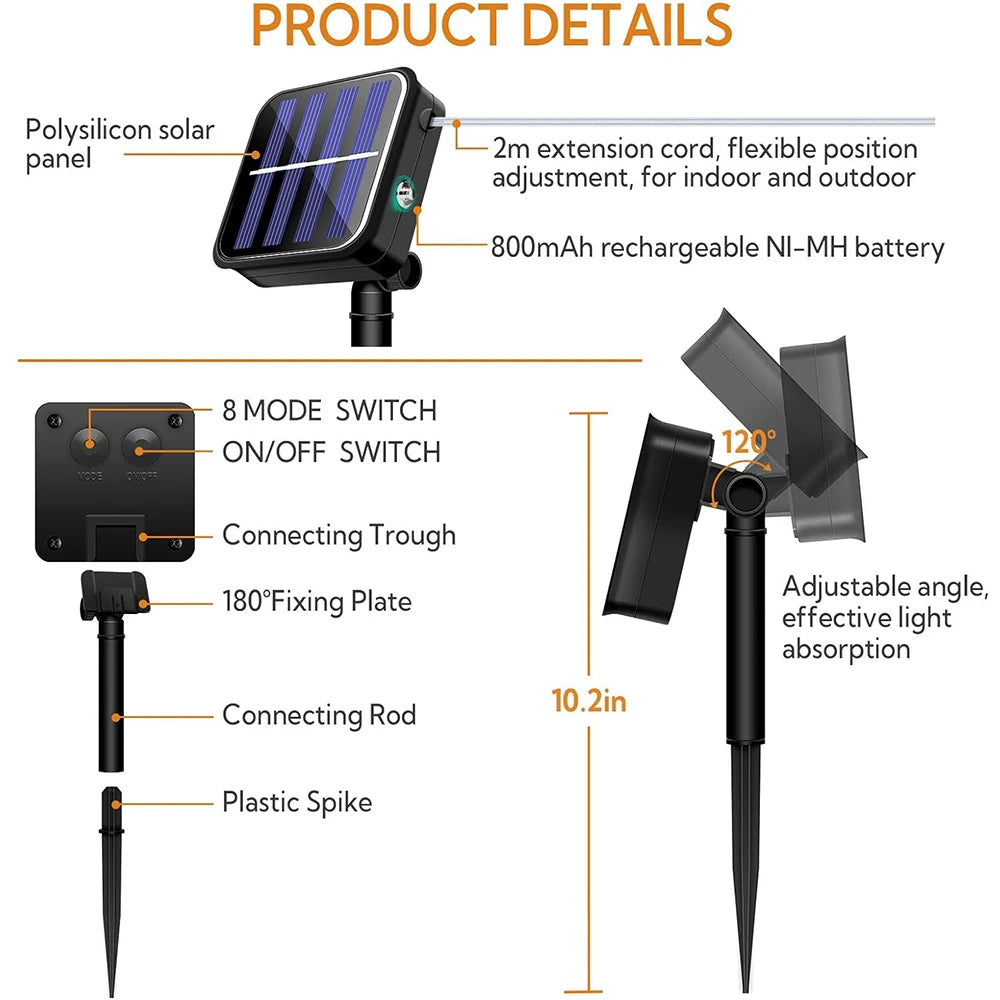 Caradok Solar String Lights Outdoor - 8 Lighting Modes - Extra Long 30m with 300 LEDs - IP65 Waterproof Fairy Lights