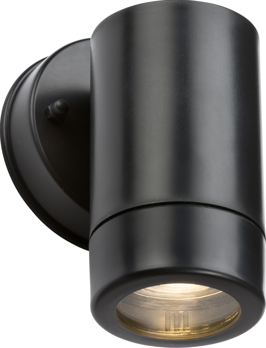 Knightsbridge EA1BK EAMON - 230V IP54 GU10 Polycarbonate Single Wall light - Black Outdoor Lighting Knightsbridge - Sparks Warehouse