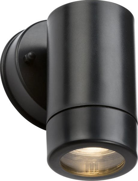 Knightsbridge EA1BK EAMON - 230V IP54 GU10 Polycarbonate Single Wall light - Black Outdoor Lighting Knightsbridge - Sparks Warehouse