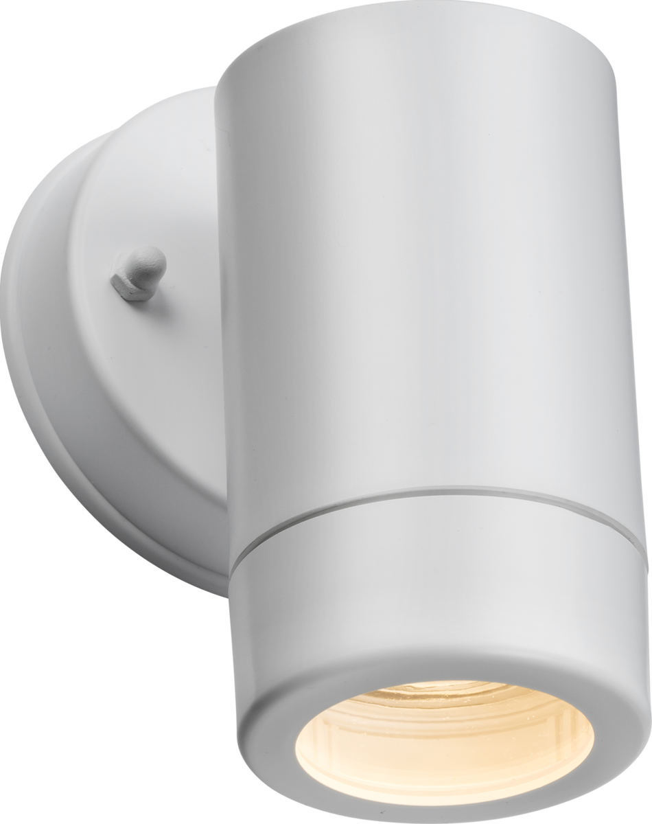 Knightsbridge EA1W EAMON - 230V IP54 GU10 Polycarbonate Single Wall light - White Outdoor Lighting Knightsbridge - Sparks Warehouse