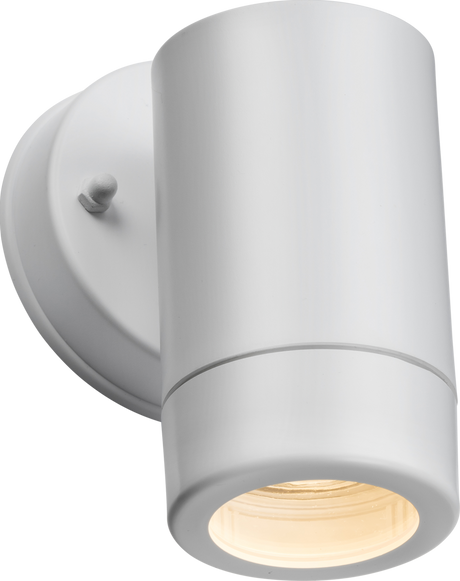 Knightsbridge EA1W EAMON - 230V IP54 GU10 Polycarbonate Single Wall light - White Outdoor Lighting Knightsbridge - Sparks Warehouse