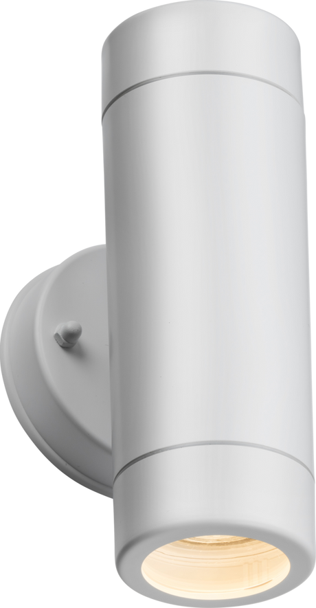 Knightsbridge EA2W EAMON - 230V IP54 GU10 Polycarbonate Up/Down Wall light - White Outdoor Lighting Knightsbridge - Sparks Warehouse