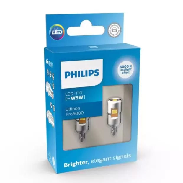 Philips 11961CU60X2 LED 6000K W5W (501) Side Light Bulbs