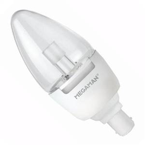 LED Candle 7w Ba15d/SBC 240v Megaman Clear Warm White Dimmable Light Bulb - 143277 - LC0607dCSv2