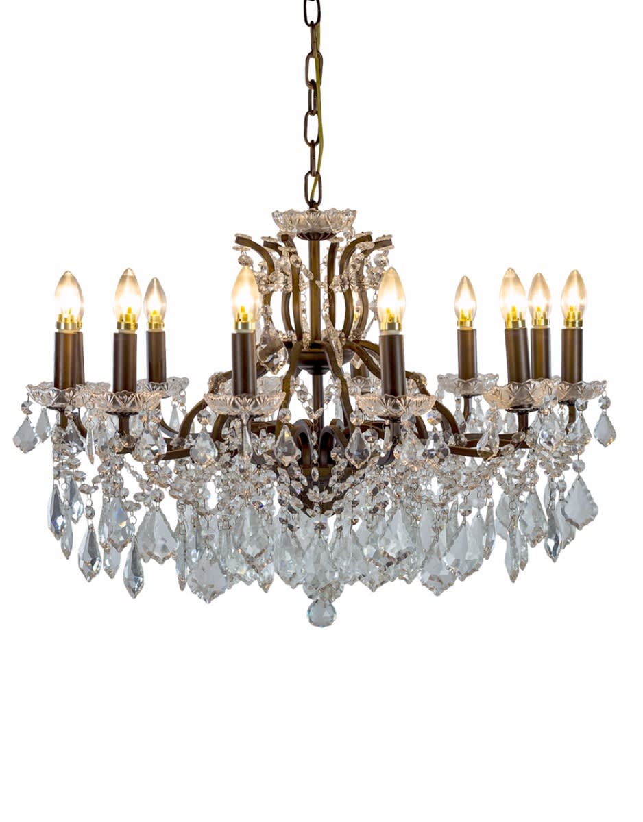 Large 12 Branch Bronze Shallow Chandelier - CH106