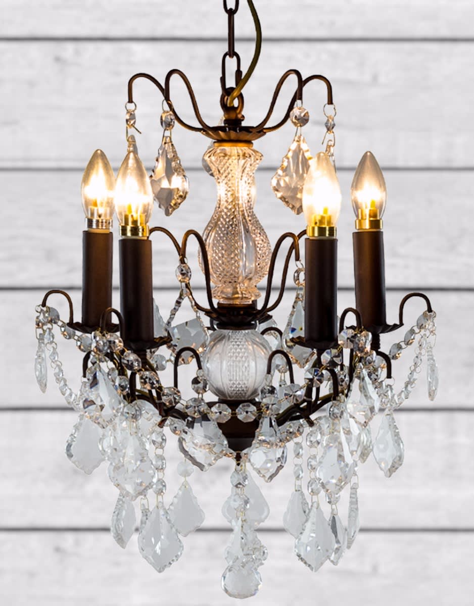 Antique Bronze 5 Branch French Chandelier - CH9