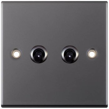 Selectric 5M Black Nickel 2 Gang 10A 2 Way Toggle Switch