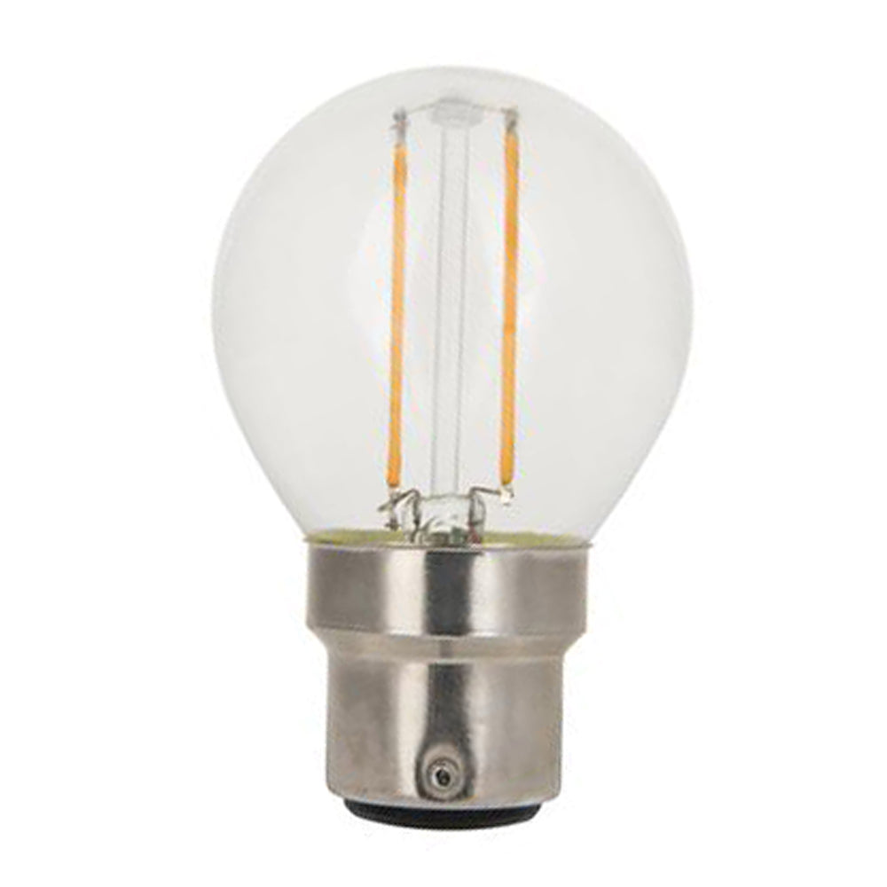 GBL2BC-821 - 110v 2w B22d Filament LED 827 G45 220lm