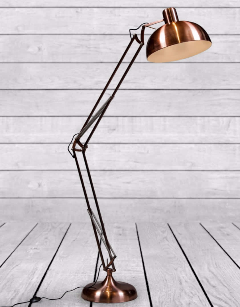 Vintage Copper Extra Large Classic Desk Style Floor Lamp - CL90