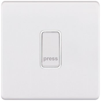 Selectric 5M-Plus Matt White 1 Gang 10A Push to Make Switch with White Insert