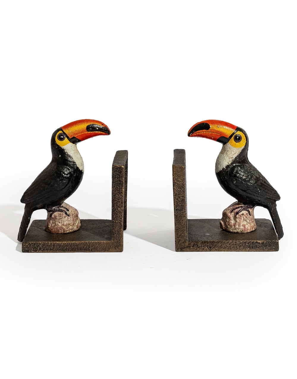 Cast Iron Antiqued Toucan Bookends - STM34