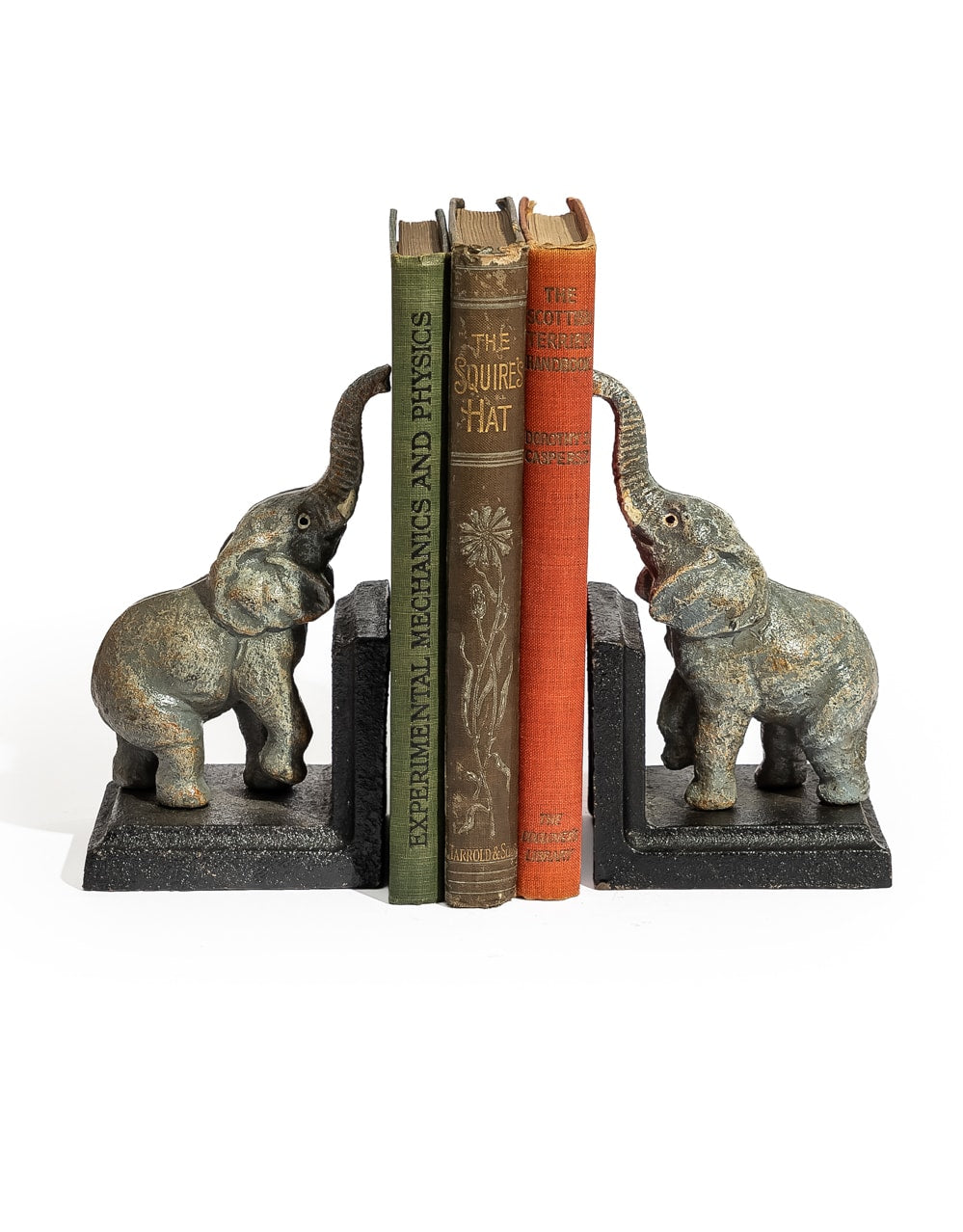 Cast Iron Antiqued Pair of Elephant Bookends - STM43