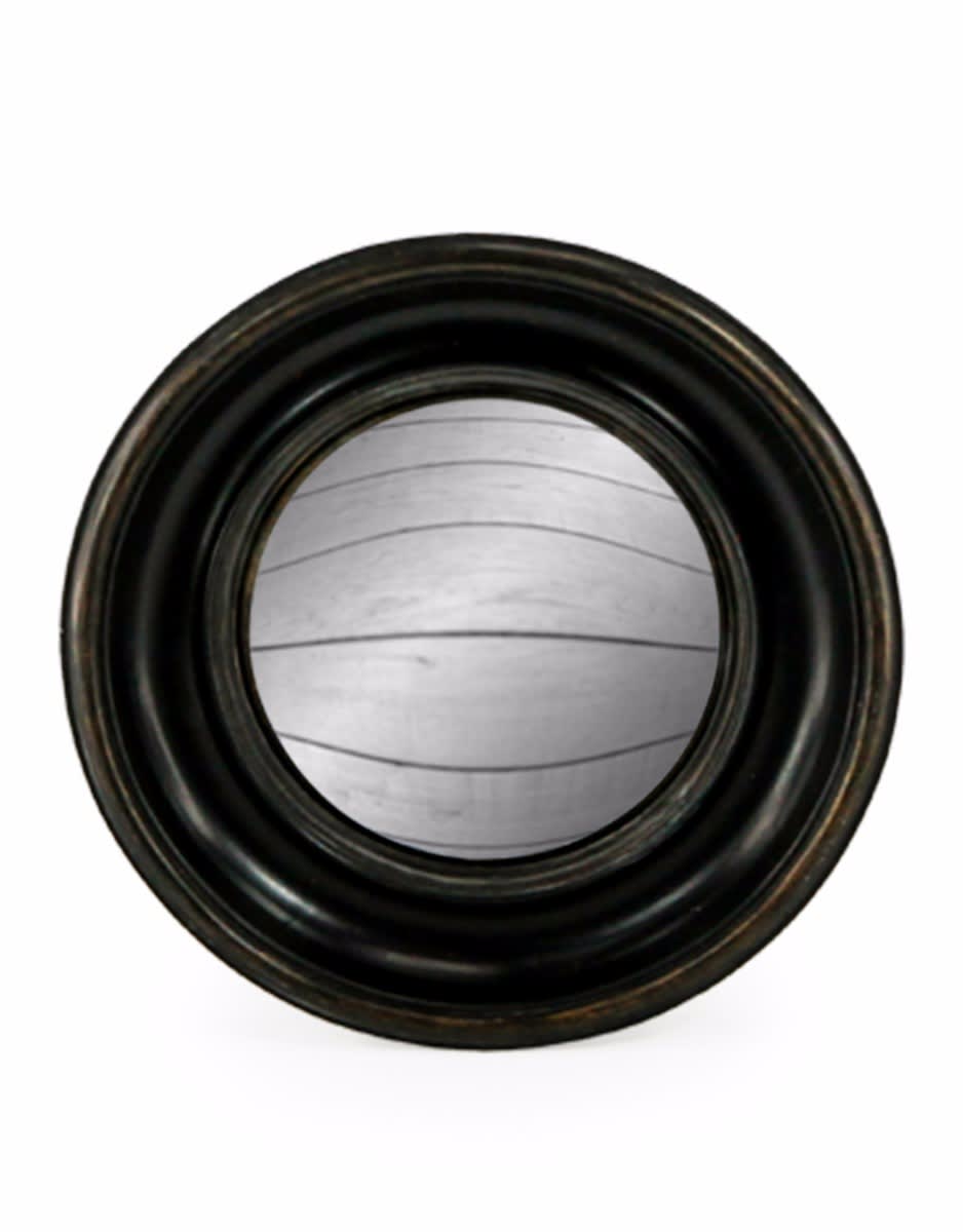 Antiqued Black Deep Framed Medium Convex Mirror - MK14