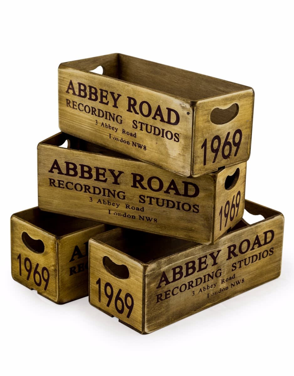 Set of 4 Antiqued "Abbey Road" Wooden Boxes - FC27