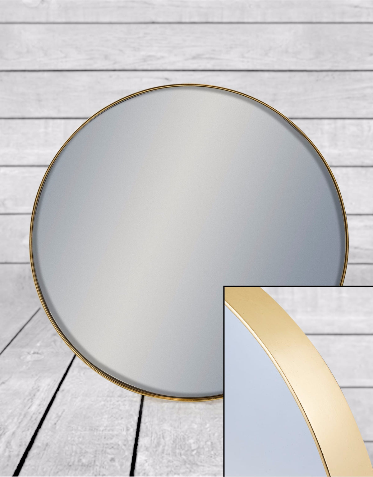 Medium Round Gold Framed Arden Wall Mirror - M378