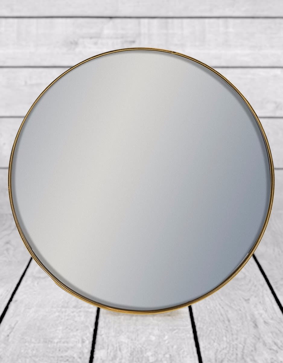 Small Round Gold Framed Arden Wall Mirror - M379