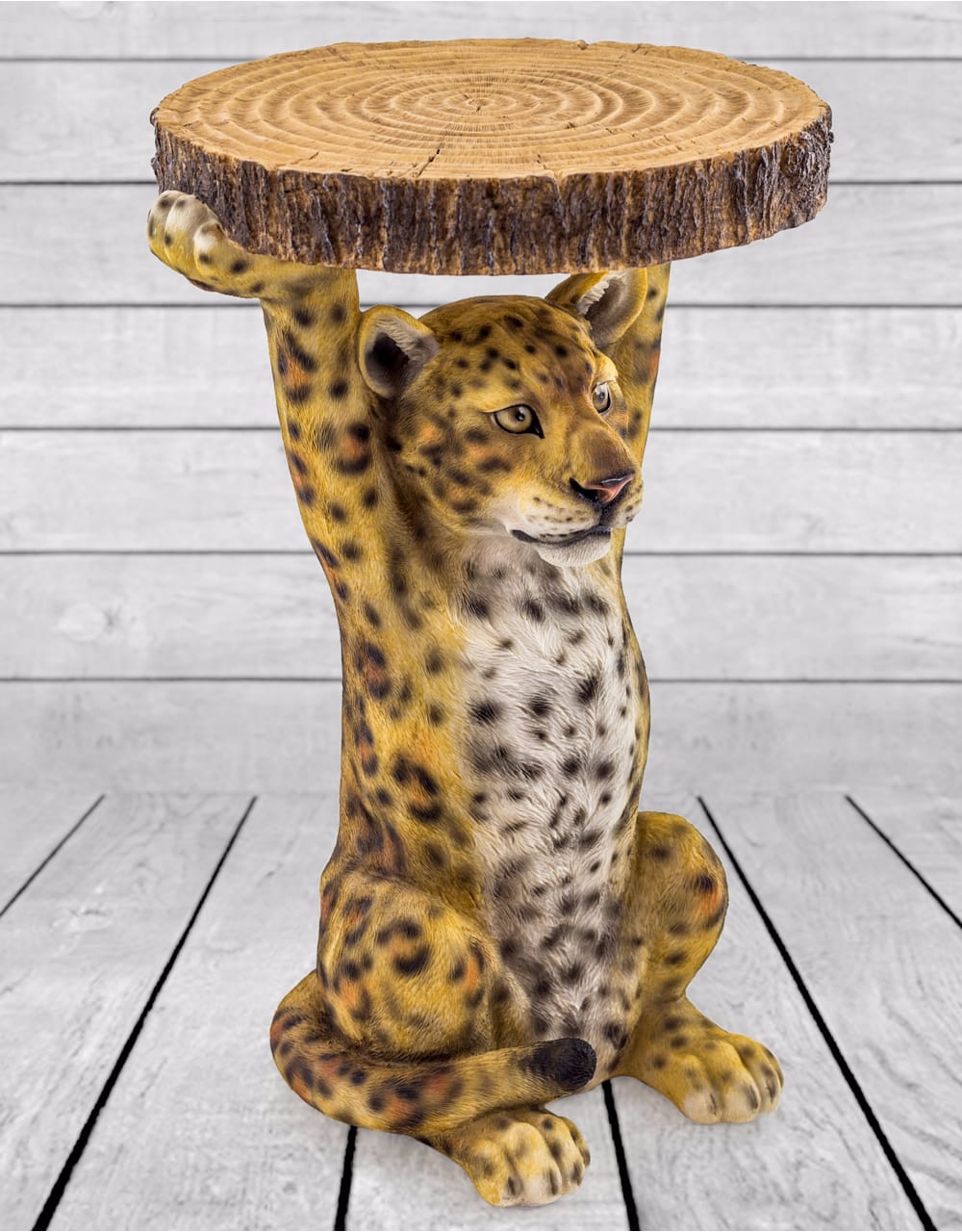 Leopard Holding "Trunk Slice" Side Table - BD140