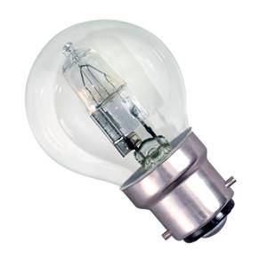 Golf Ball 28w Ba22d/BC 240v Clear Energy Saving Halogen Light Bulb - 0635635603656