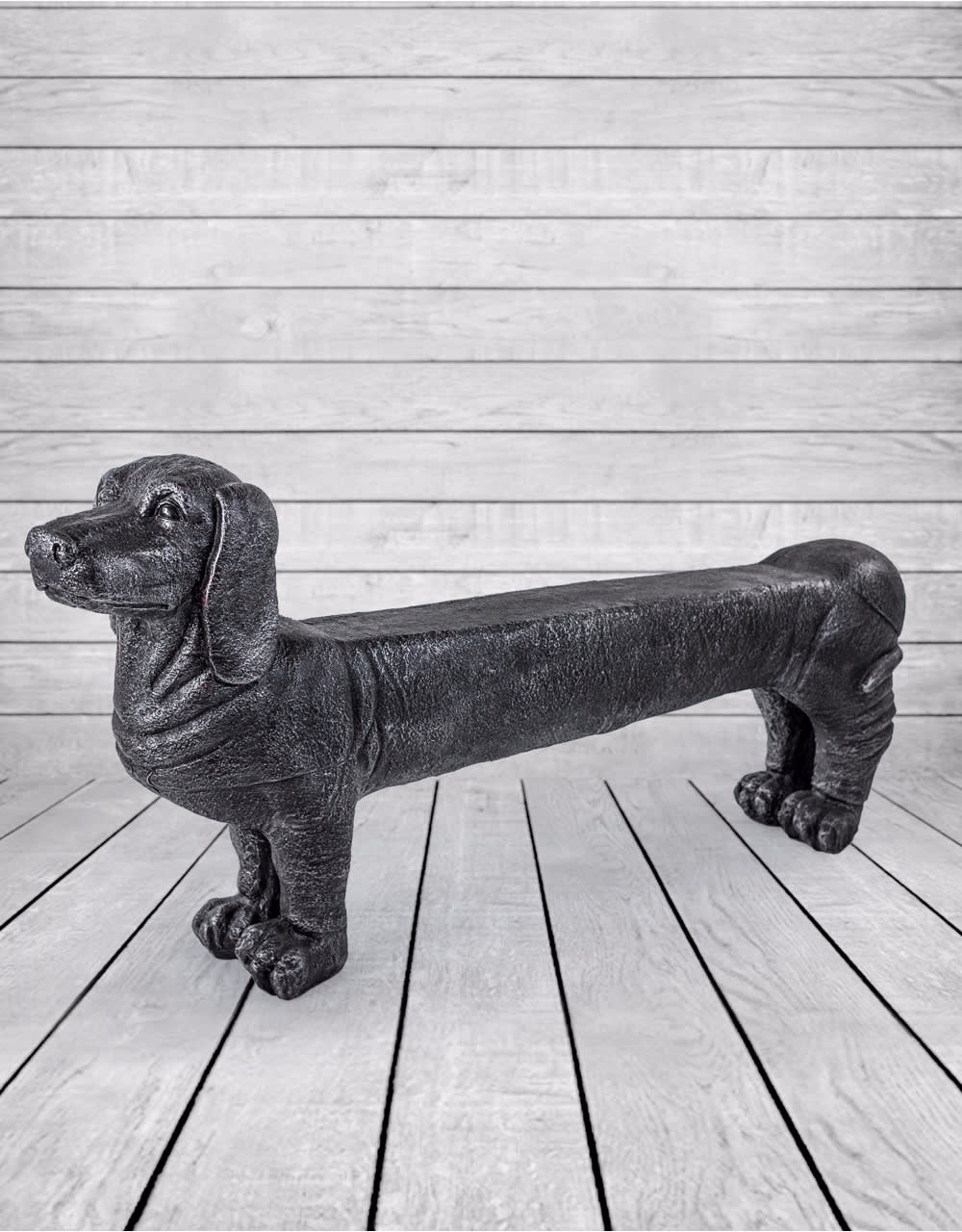 Large Black Dog Bench - NBR11