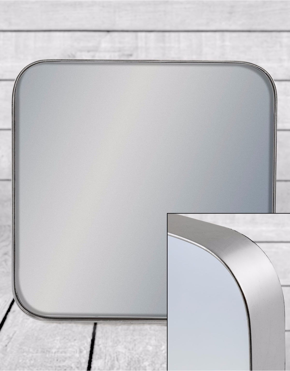 Small Square Silver Framed Arden Wall Mirror - M381