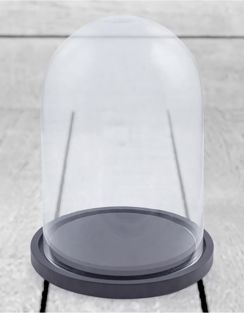 Small Glass Dome/Cloche on Black Wooden Base - GW58