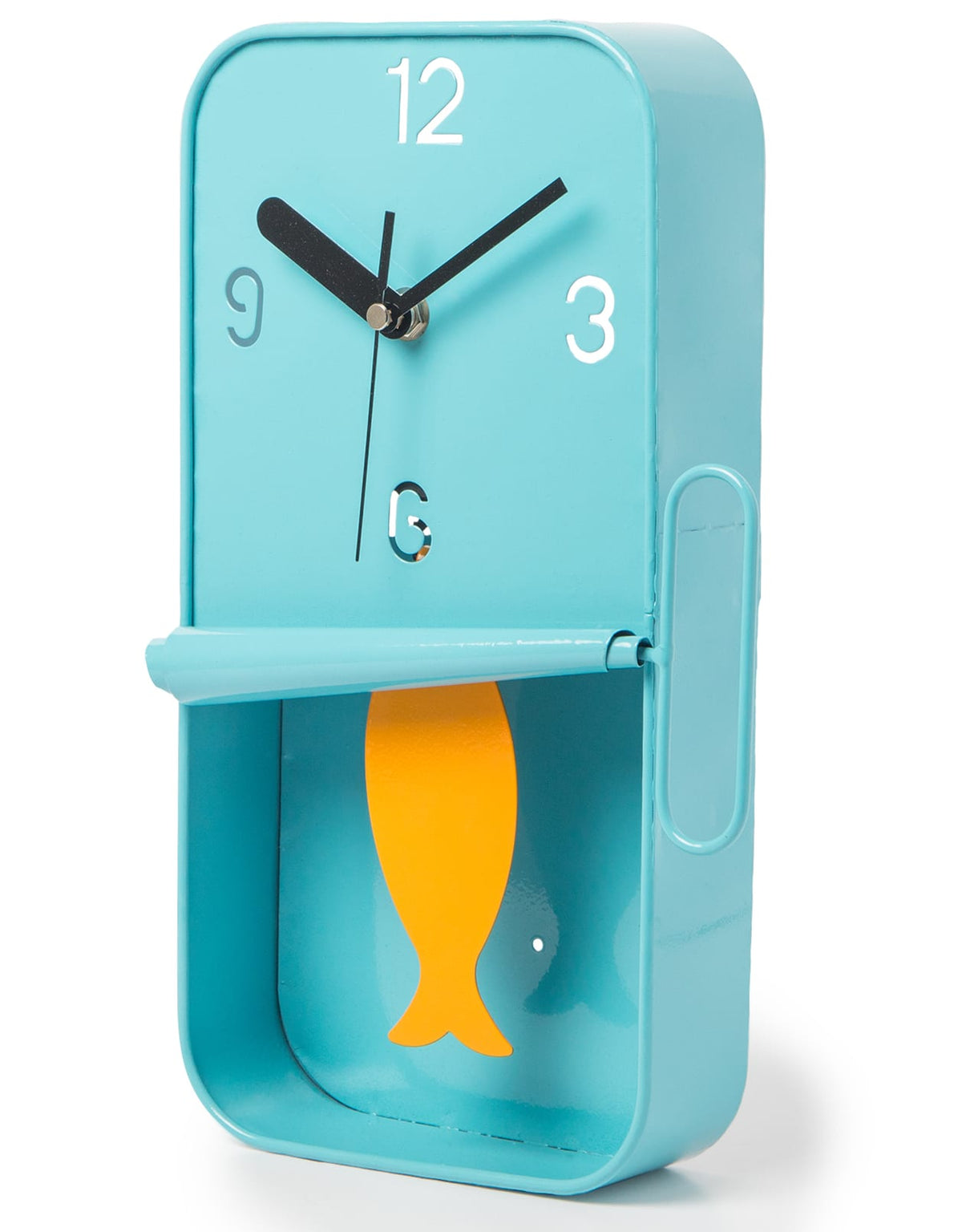Blue Metal Sardine Tin Pendulum Wall Clock - HKL12