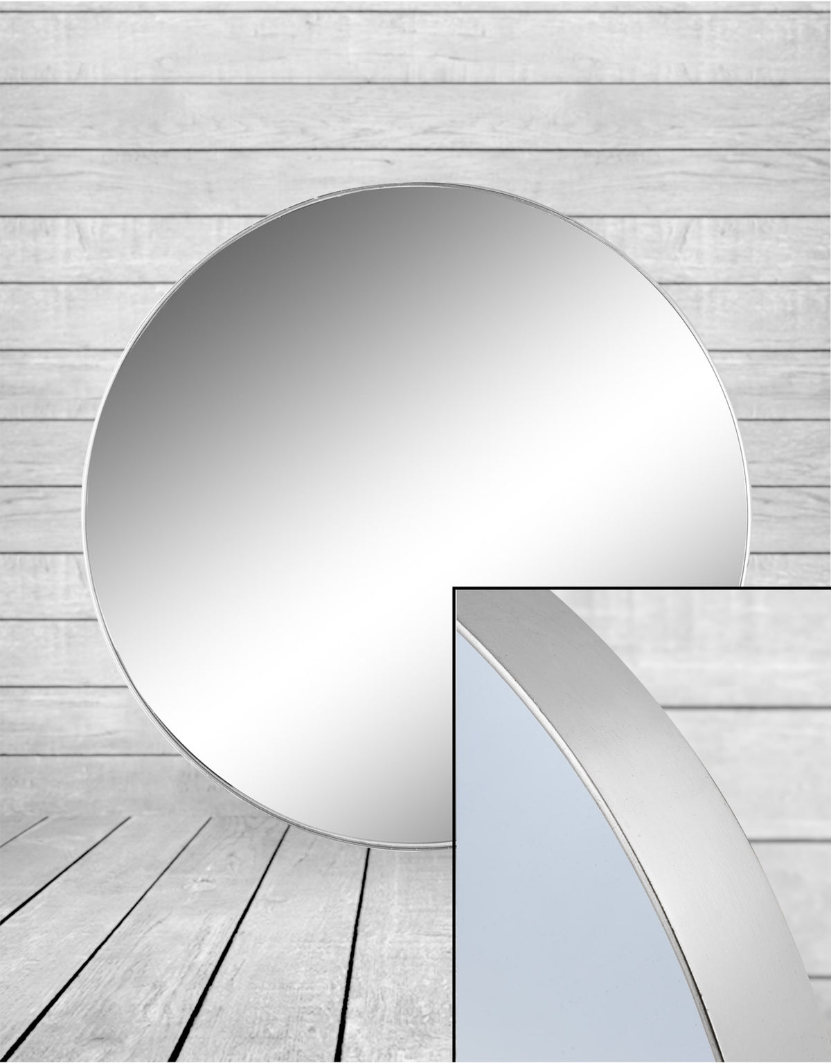 Extra Large Round Silver Framed Arden Wall Mirror - M393