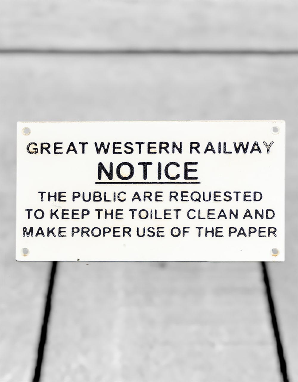 Cast Iron Antiqued GWR Toilet Warning Sign - STM50