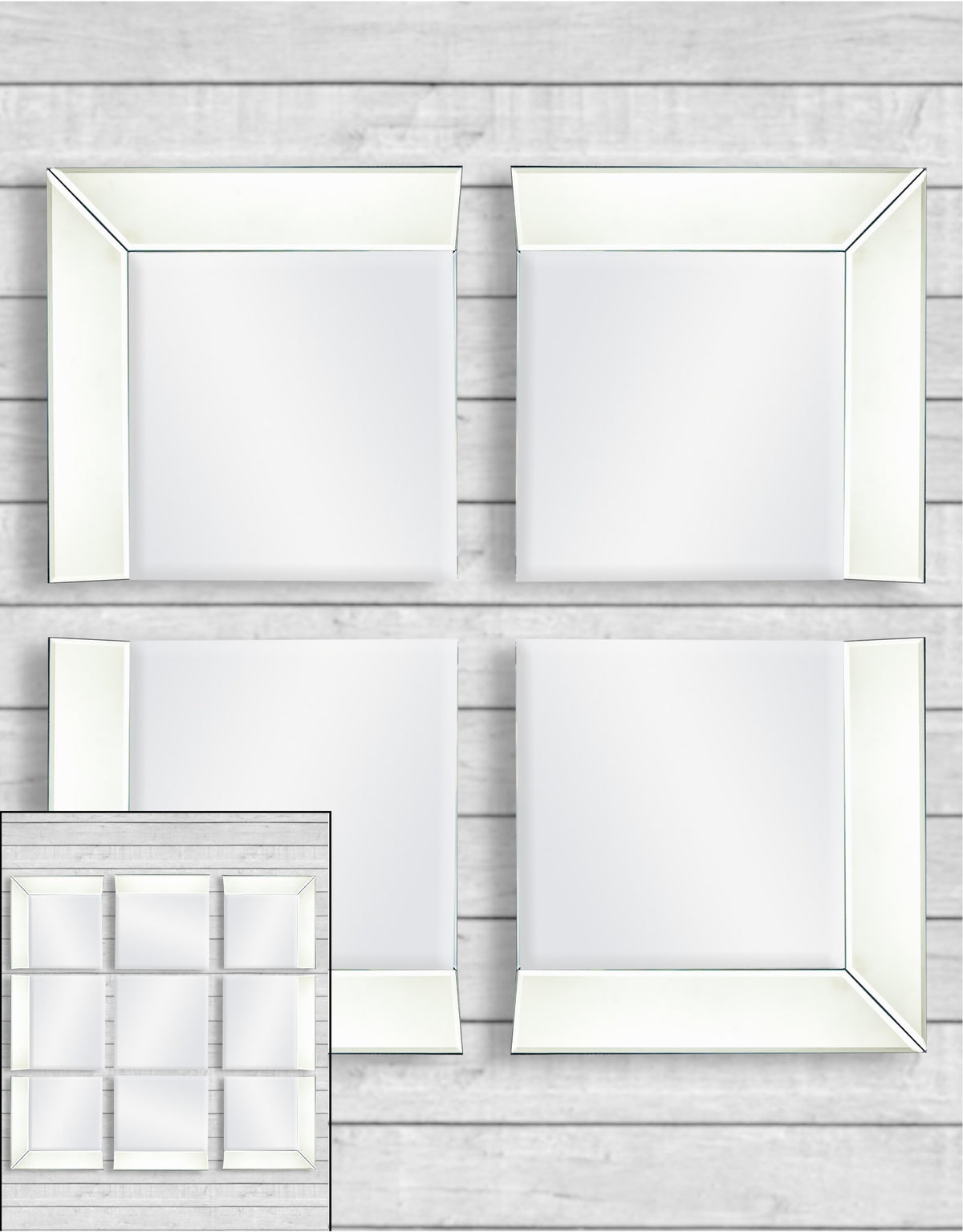 Venetian 4 Corner Piece Mirror Set - V398