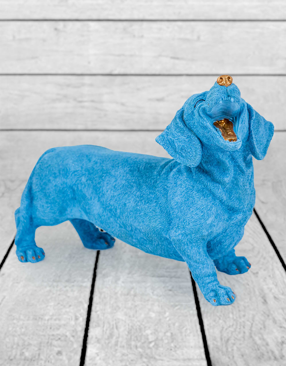 Blue Laughing Dachshund Figure - FL57