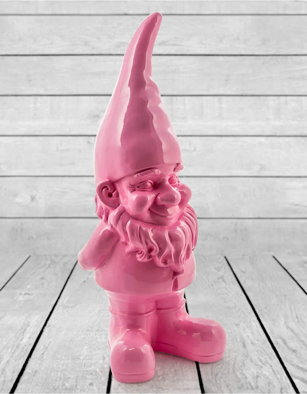 Large Bright Pink Standing Gnome Figure - FL116
