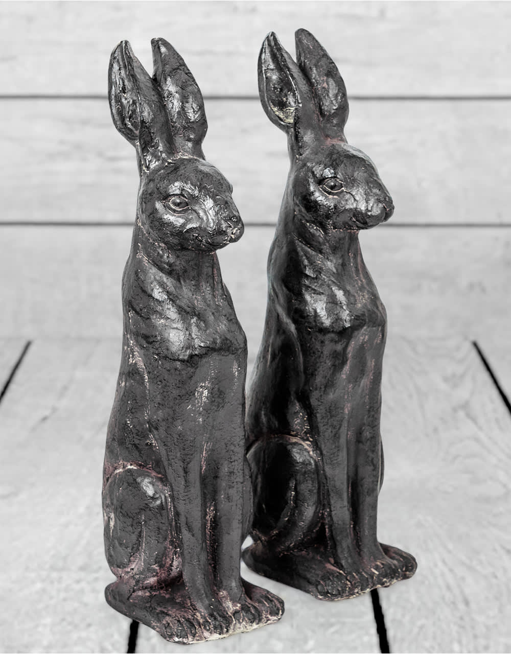 Pair of Small Rustic Rabbit Figures (1 PAIR PER CARTON) - NBR23