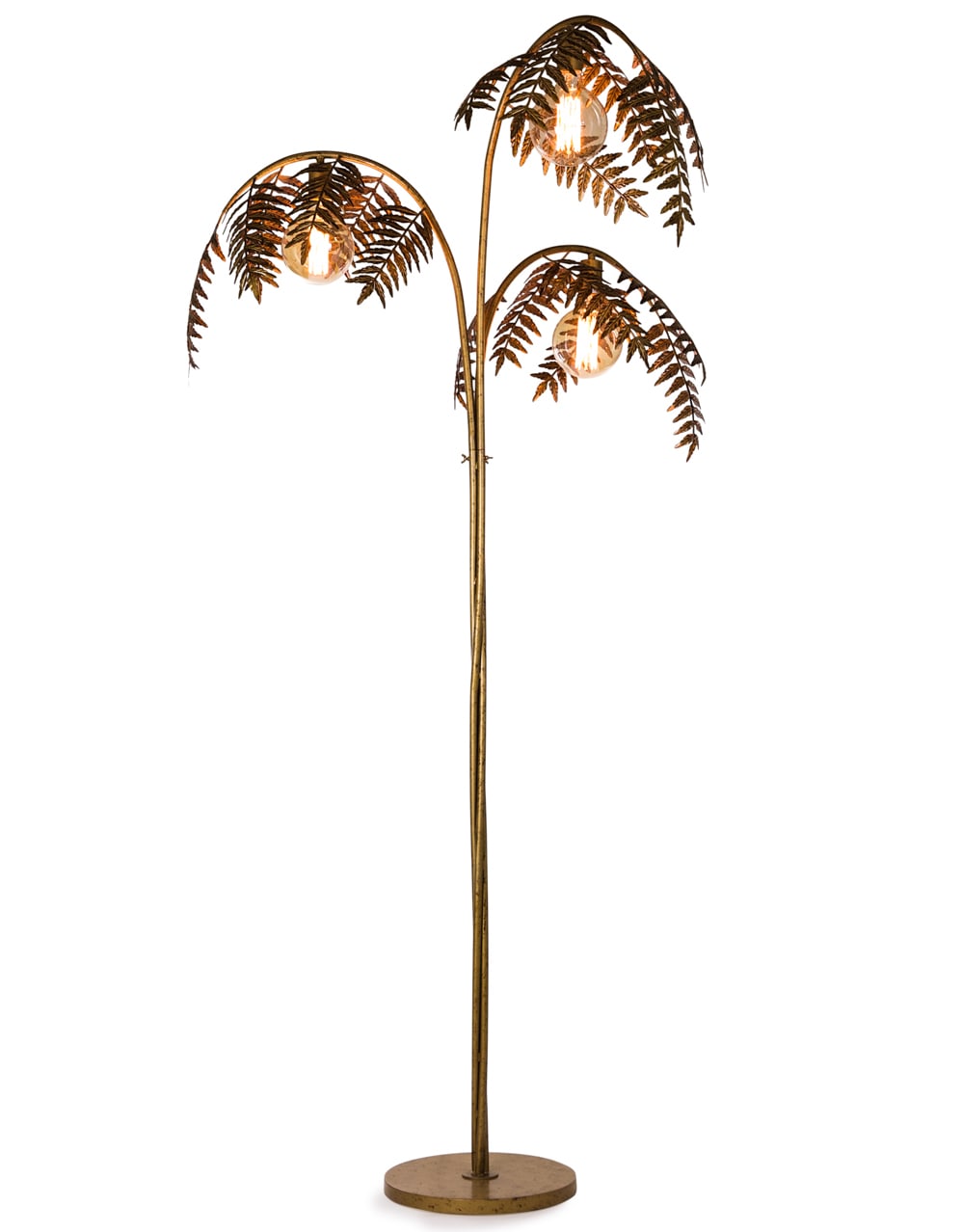 Antique Gold Palm Leaf Floor Lamp - CH282