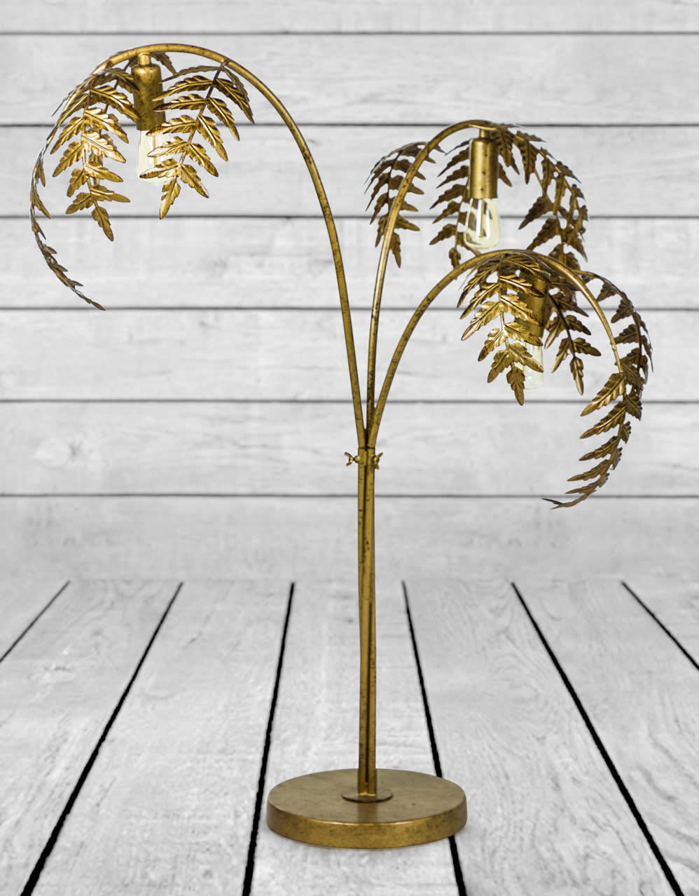 Antique Gold Palm Leaf Table Lamp - CH283