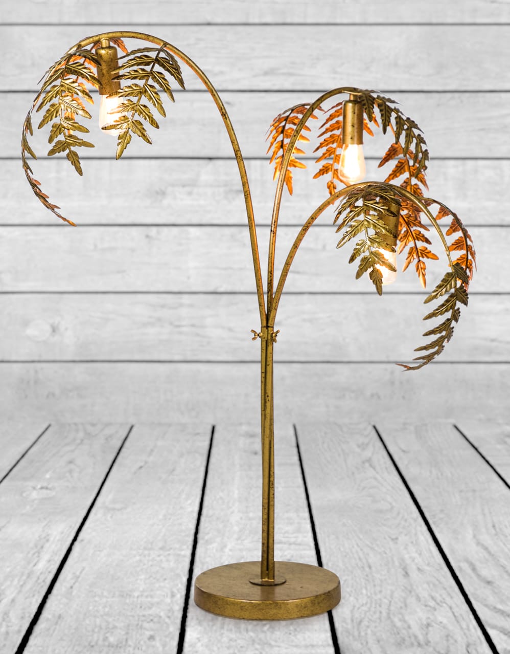 Antique Gold Palm Leaf Table Lamp - CH283