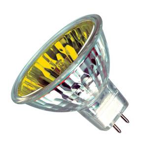 Halogen Spot 20w 12v GU4 Casell Lighting 35mm MR11 10° Yellow Dichroic Reflector Light Bulb