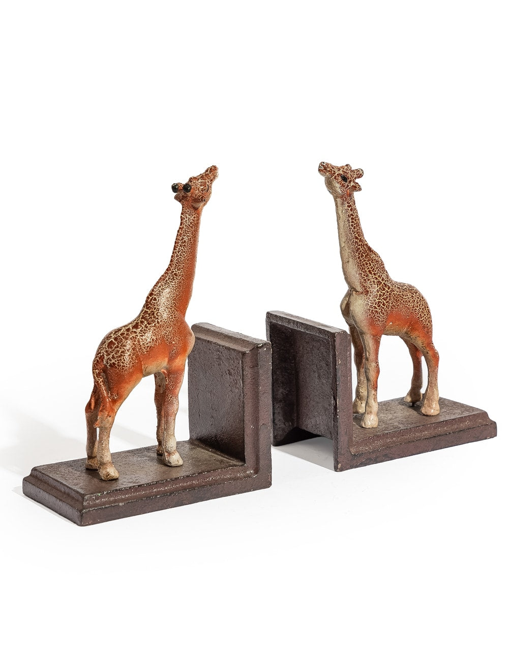 Cast Iron Antiqued Pair of Giraffe Bookends - STM54