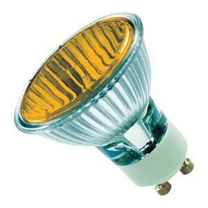 Pack of 10 - Casell Lighting 240v 50w GU10 PAR16 50mm 25ø Amber Aluminium Reflector Bulb.