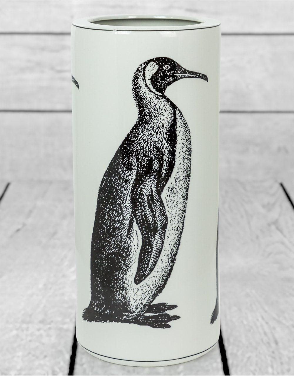 White Ceramic Penguin Umbrella Stand - BP285