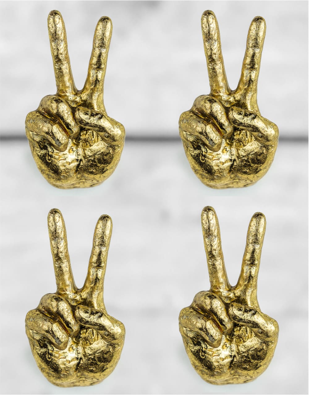 Gold Set of 4 Peace Wall Hands - TPR21