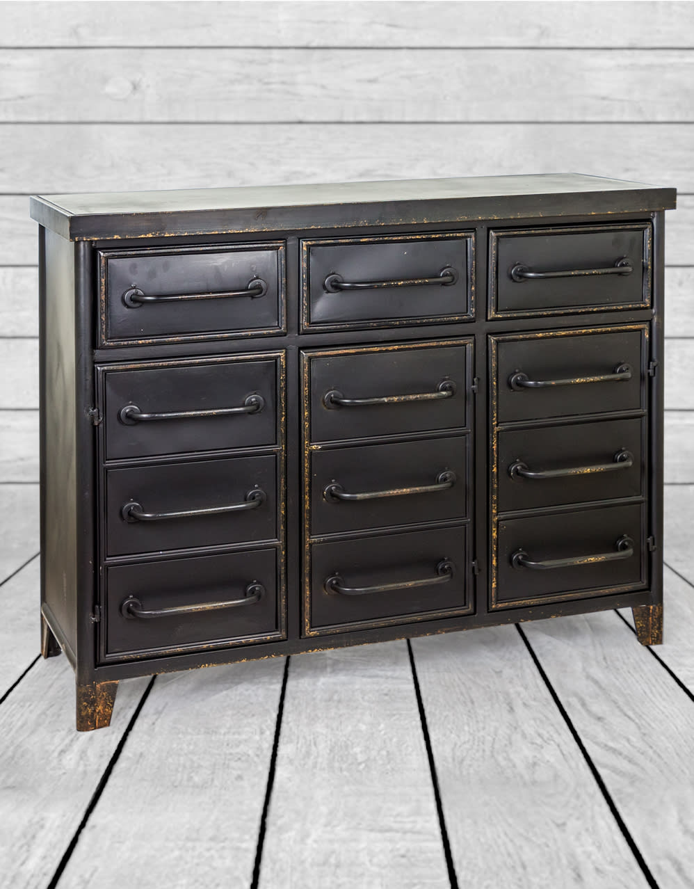 Black Metal "Verne" Multi Drawer Cabinet - VRN12