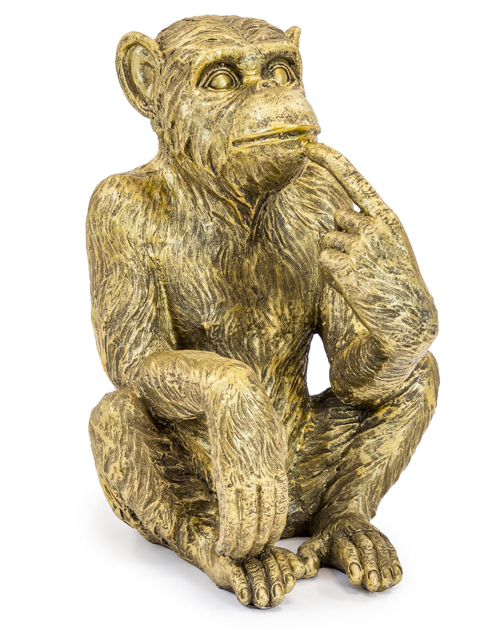 Antiqued Gold Sitting Monkey Figure/Bottle Holder - TL103