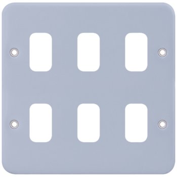 Selectric Metal Clad GRID360 6 Gang Faceplate
