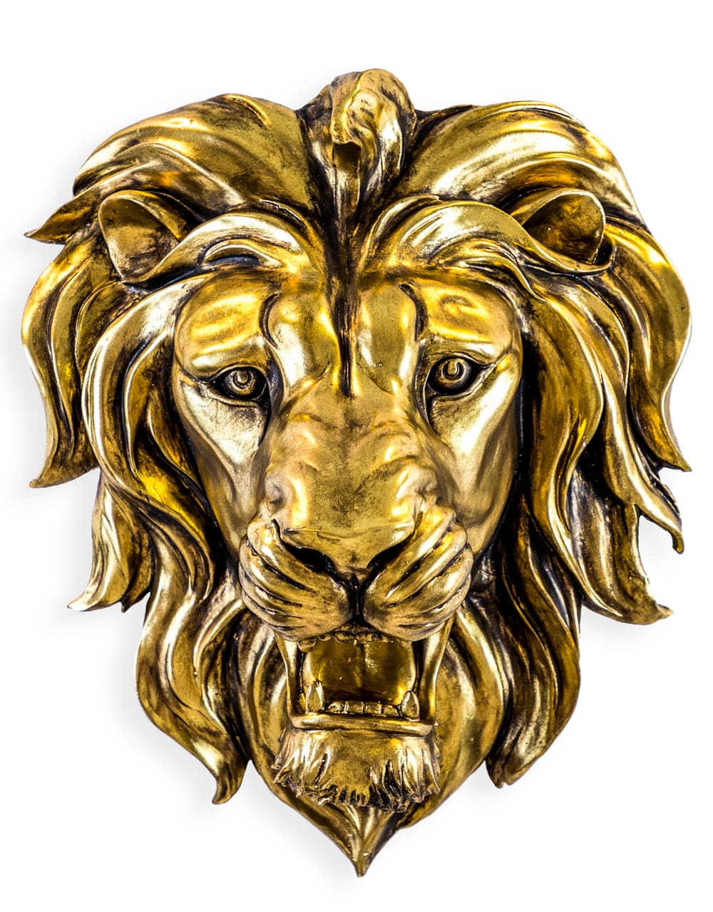 Large Gold Roaring Lion Wall Head - DVM29