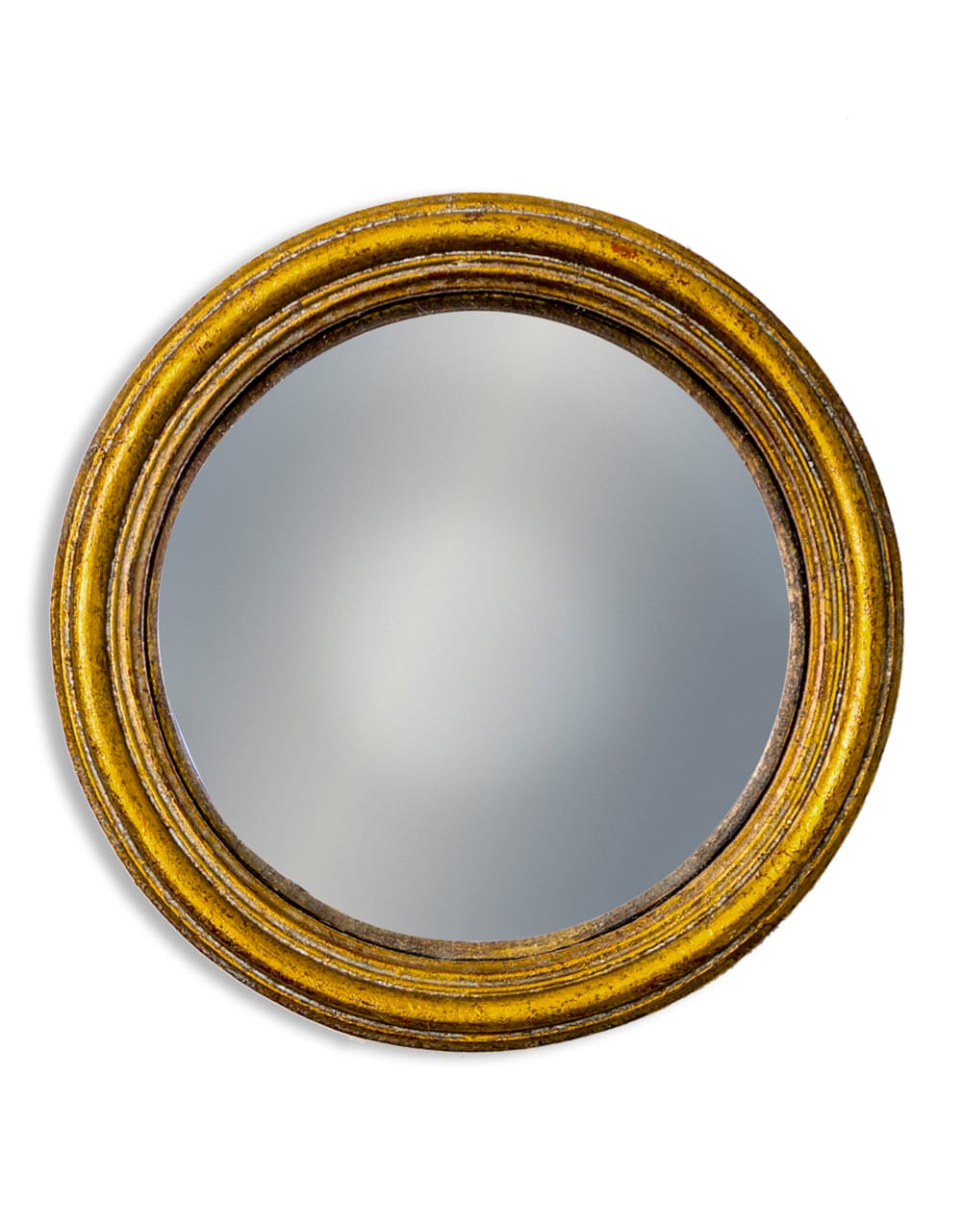 Antiqued Gold Thin Framed Small Convex Mirror - MK29